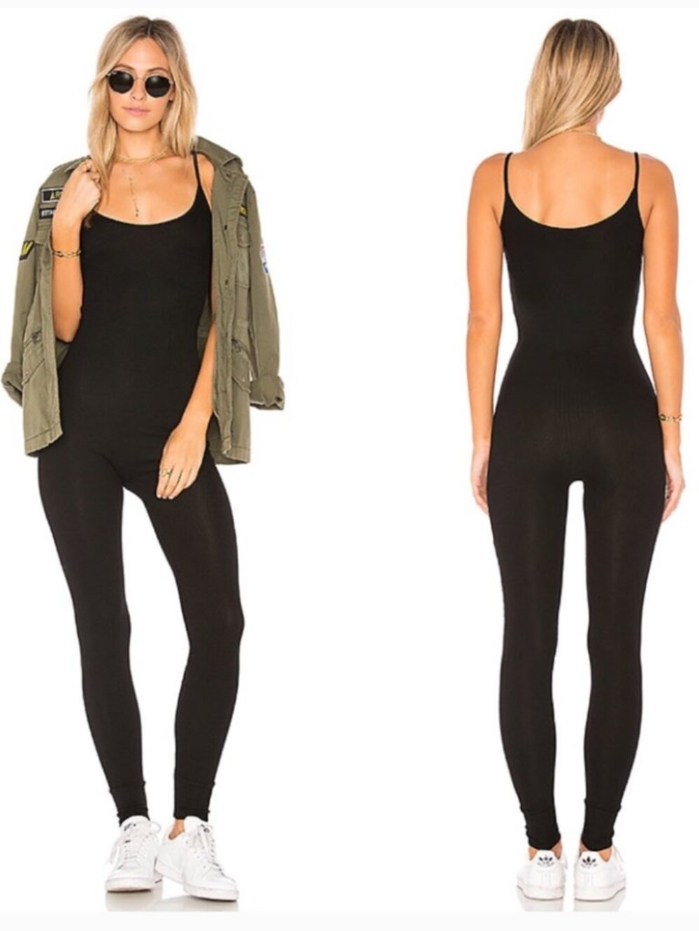 Enza Costa Rib Strappy Jumpsuit Black Medium
